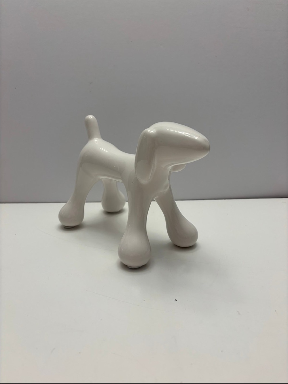 White Ceramic Dog Figurine Home Decor